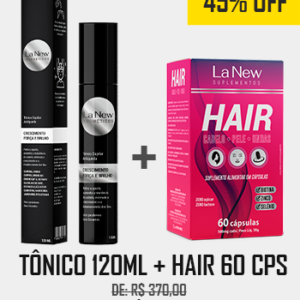 1 Tônico Antiqueda 120ml + 1 HAIR 60 cápsulas